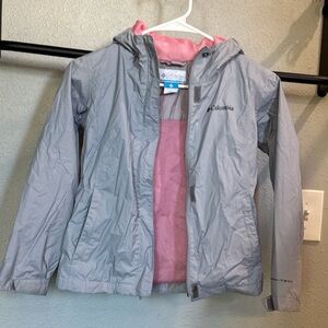 Columbia Gray and Pink Raincoat Lightweight Water-Resistant